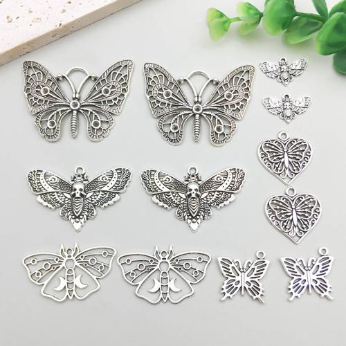 Tibetan Style Animal Pendants, Butterfly, plated, DIY & different styles for choice, more colors for choice, 100PCs/Bag, Sold By Bag