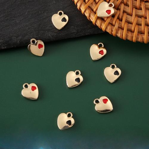 Tibetan Style Enamel Pendants, Heart, plated, DIY, 12x10.50mm, 100PCs/Bag, Sold By Bag