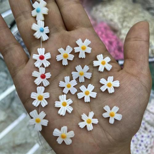 Natural Freshwater Shell Beads, Flower, DIY & enamel, more colors for choice, 14x15mm, 5PCs/Bag, Sold By Bag