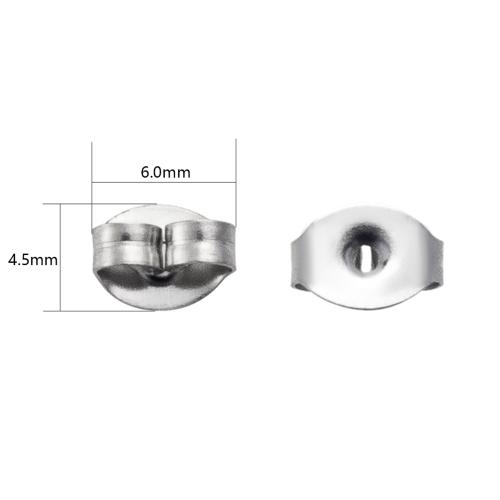 304 Stainless Steel Tension Ear Nut, original color, 6x4.50mm, Hole:Approx 0.7mm, 20000PCs/Lot, Sold By Lot