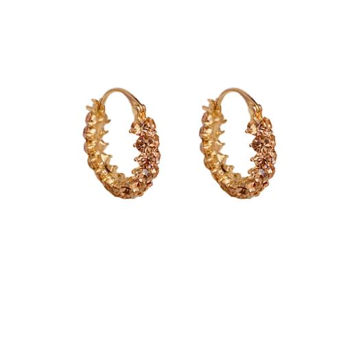 Cubic Zirconia Micro Pave Brass Earring, gold color plated, fashion jewelry & micro pave cubic zirconia, golden, nickel, lead & cadmium free, 6x22mm, Sold By Pair