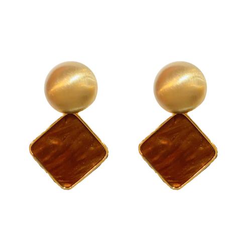 Boucles d'oreilles pendantes en laiton, Placage de couleur d'or, bijoux de mode, doré, protéger l'environnement, sans nickel, plomb et cadmium, 24.40x38mm, Vendu par paire