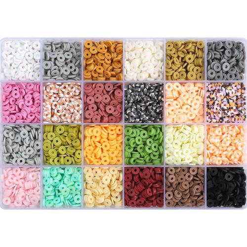 Polymer Clay Beads, DIY, mixed colors, Approx 3720PCs/Box, Sold By Box