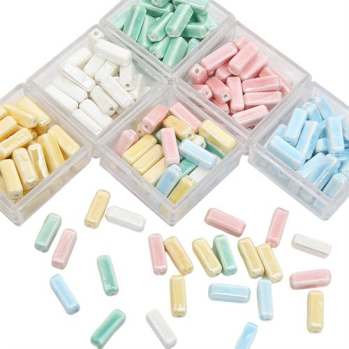 Porcelain Jewelry Beads, Rectangle, DIY, more colors for choice, 6x15mm, 5PCs/Bag, Sold By Bag