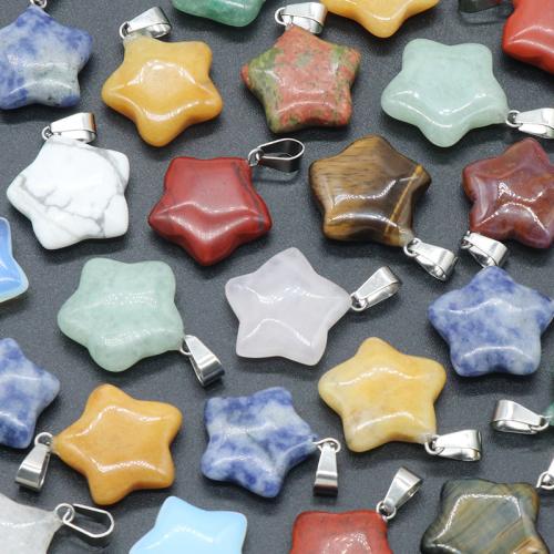 Gemstone Pendants Jewelry, Natural Stone, Star, DIY & different materials for choice, more colors for choice, nickel, lead & cadmium free, Sold By PC