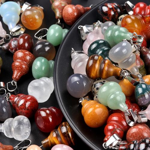 Gemstone Pendants Jewelry, Natural Stone, Calabash, DIY & different materials for choice, more colors for choice, Sold By PC