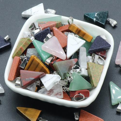 Gemstone Pendants Jewelry, Natural Stone, Triangle, DIY & different materials for choice, more colors for choice, Sold By PC