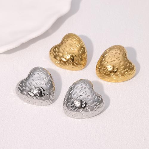 Stainless Steel Stud Earrings, 304 Stainless Steel, Heart, plated, fashion jewelry & for woman, more colors for choice, Sold By Pair