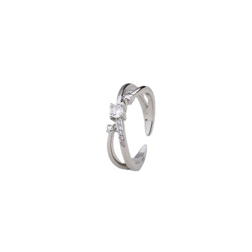 Cúbicos Circonia Micro Pave anillo de latón, metal, chapado, micro arcilla de zirconia cúbica & para mujer, más colores para la opción, Vendido por UD