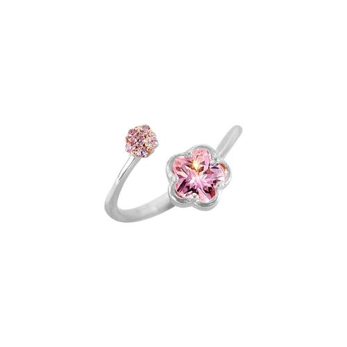 Cubique anneau en laiton Circonia Micro Pave, Pétales, Placage, pavé de micro zircon & pour femme, plus de couleurs à choisir, Vendu par PC