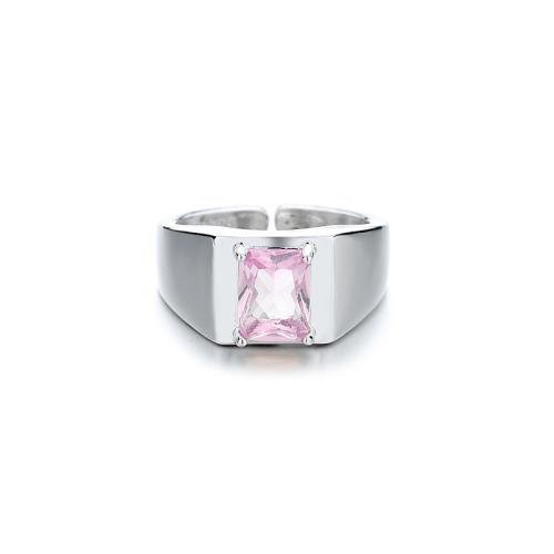 Cubique anneau en laiton Circonia Micro Pave, Placage, pavé de micro zircon & pour femme, plus de couleurs à choisir, Vendu par PC