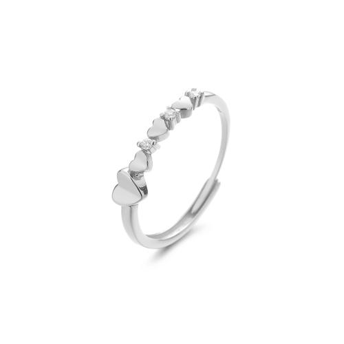 Cúbicos Circonia Micro Pave anillo de latón, metal, Corazón, chapado, micro arcilla de zirconia cúbica & para mujer, más colores para la opción, Vendido por UD