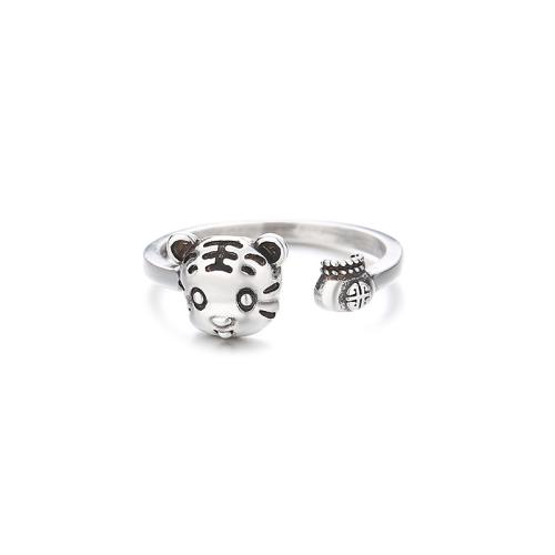 Brass Finger Ring, Tiger, plated, for woman, original color, Sold By PC