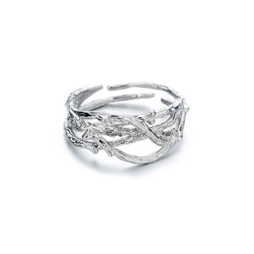 Brass Finger Ring, plated, for woman, platinum color, Sold By PC