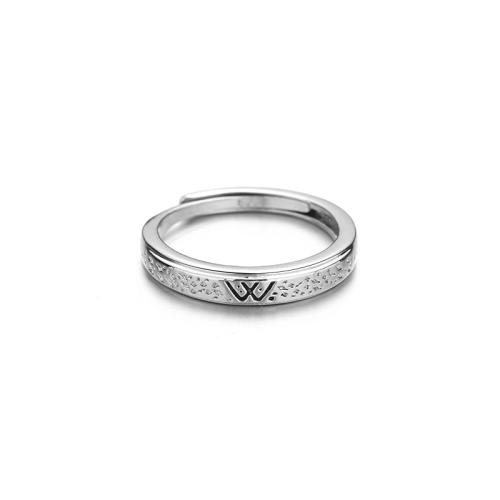 Brass Finger Ring, plated, for woman, platinum color, Sold By PC