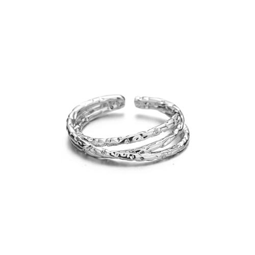 Brass Finger Ring, plated, for woman, platinum color, Sold By PC