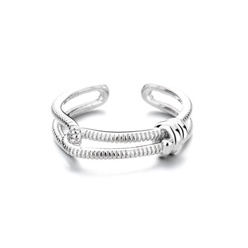 Brass Finger Ring, plated, for woman, platinum color, Sold By PC