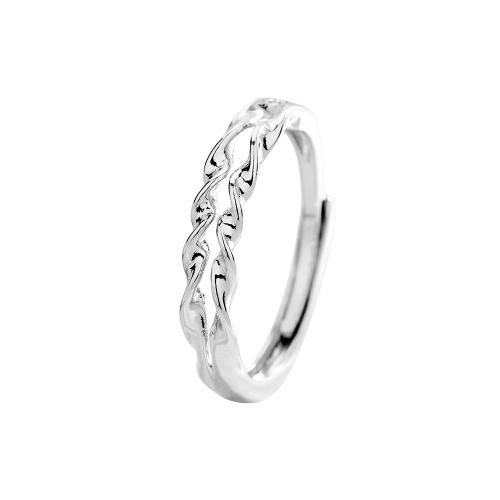 Brass Finger Ring, plated, for woman, platinum color, Sold By PC