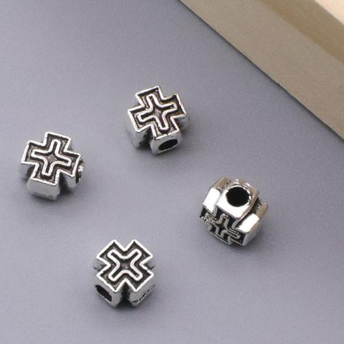 Tibetan Style Jewelry Beads, Cross, plated, DIY, 100PCs/Bag, Sold By Bag