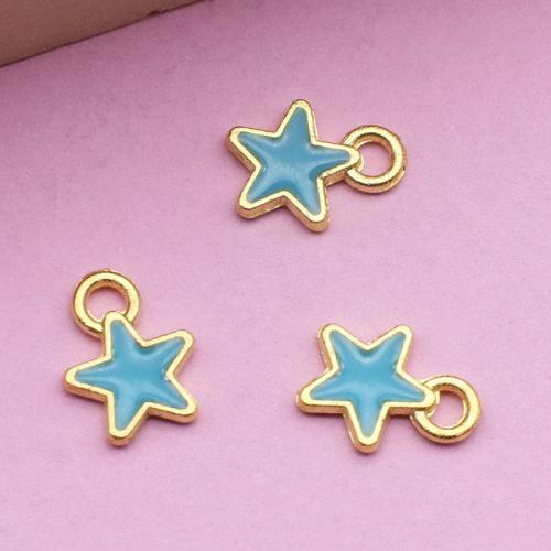 Tibetan Style Enamel Pendants, Star, plated, DIY, 8x7mm, 100PCs/Bag, Sold By Bag