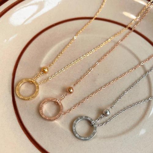 Titanium Steel Necklace, Vacuum Ion Plating, for woman, more colors for choice, Length:51-80 cm, Sold By PC