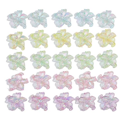 Plated Acrylic Beads, Flower, DIY, more colors for choice, 4PCs/Bag, Sold By Bag