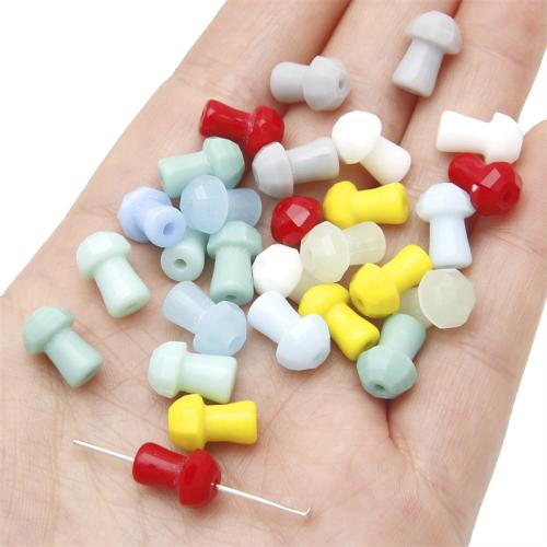 Fashion Glass Beads, mushroom, DIY, more colors for choice, 8x12mm, Hole:Approx 1.5mm, 5PCs/Bag, Sold By Bag