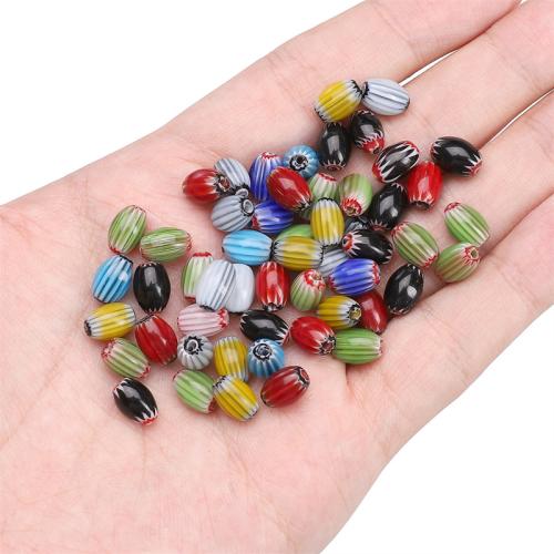 Perles murano faites à la main , chalumeau, DIY, plus de couleurs à choisir, 6x9mm, Trou:Environ 1mm, 10PC/sac, Vendu par sac