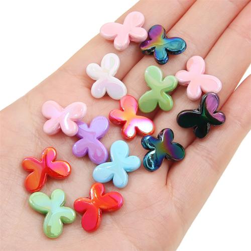 Plated Acrylic Beads, Butterfly, DIY, more colors for choice, 17x12mm, Hole:Approx 1.5mm, 10PCs/Bag, Sold By Bag