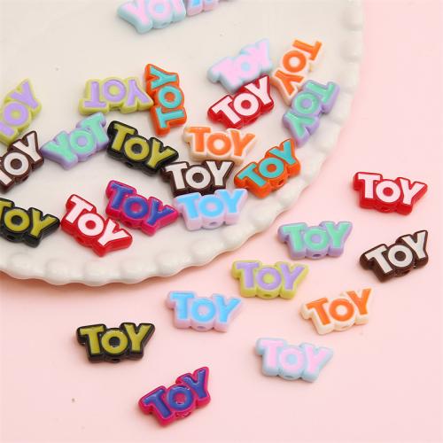 Alphabet Acrylic Beads, Alphabet Letter, DIY & enamel, more colors for choice, 25x12mm, Hole:Approx 2.5mm, 5PCs/Bag, Sold By Bag