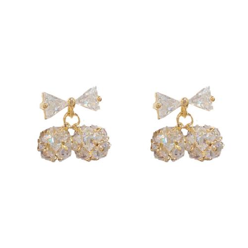 Boucles d'oreilles pendantes en laiton, Noeud papillon, Placage, bijoux de mode & avec strass, plus de couleurs à choisir, protéger l'environnement, sans nickel, plomb et cadmium, 15.20x16mm, Vendu par paire