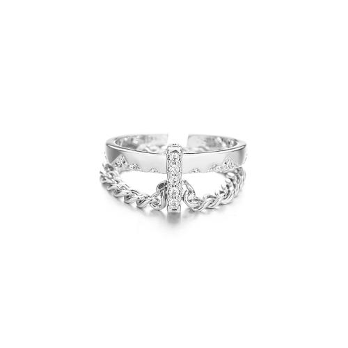 Cúbicos Circonia Micro Pave anillo de latón, metal, chapado, micro arcilla de zirconia cúbica & para mujer, más colores para la opción, Vendido por UD