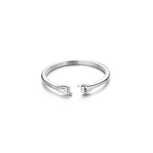 Brass Finger Ring, plated, for woman, platinum color, Sold By PC