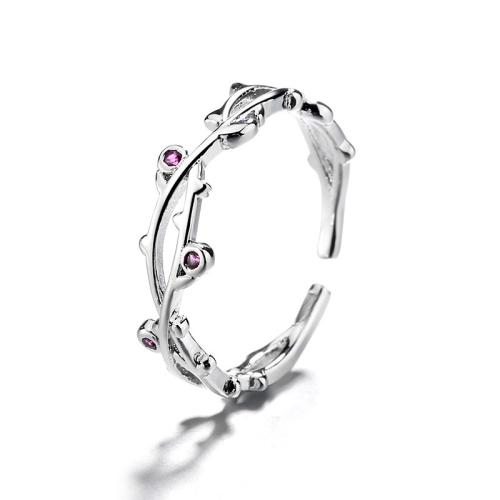 Cubique anneau en laiton Circonia Micro Pave, Placage, pavé de micro zircon & pour femme, couleur platine, Vendu par PC