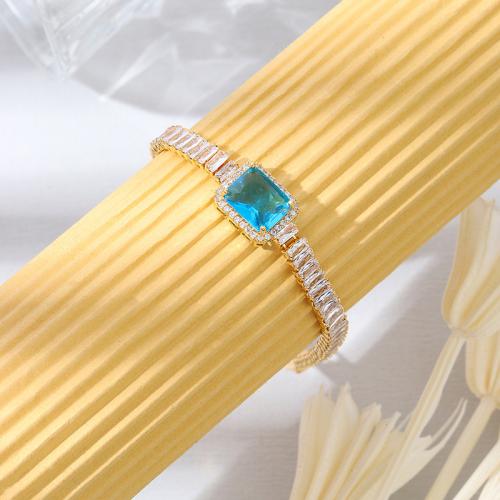 Tibetan Style Bracelet, plated, micro pave cubic zirconia & for woman, more colors for choice, Length:Approx 16 cm, Sold By PC