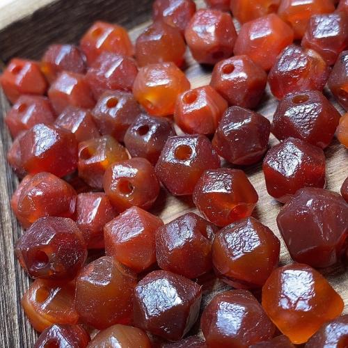 Natural Red Agate Beads, Geometrical Pattern, DIY, 10x11mm, Sold By PC