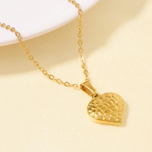 Stainless Steel Jewelry Necklace, 304 Stainless Steel, with 5CM extender chain, Heart, plated, for woman, more colors for choice, Length:40 cm, Sold By PC