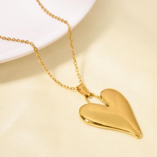 Stainless Steel Jewelry Necklace, 304 Stainless Steel, with 5CM extender chain, Heart, plated, for woman, more colors for choice, Length:45 cm, Sold By PC