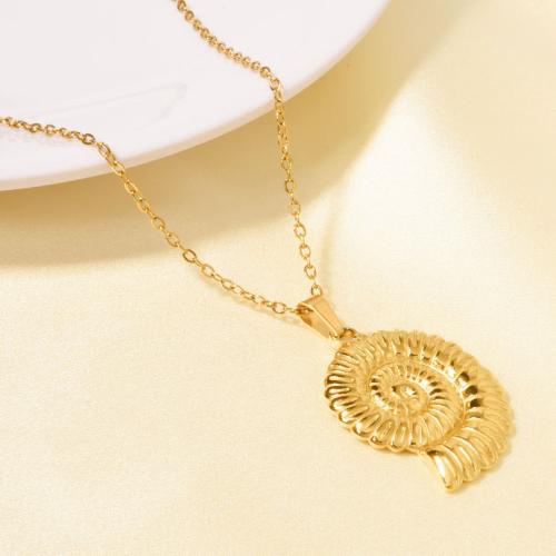 Stainless Steel Jewelry Necklace, 304 Stainless Steel, with 5CM extender chain, Conch, plated, for woman, more colors for choice, Length:40 cm, Sold By PC