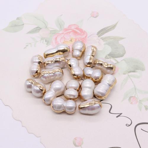 Freshwater Pearl Beads, Peanut, gold color plated, DIY, 10x20mm, Sold By PC