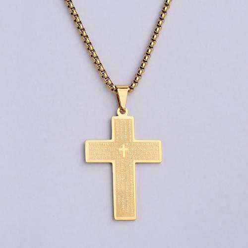 Stainless Steel Cross Pendants, 304 Stainless Steel, plated, for woman, more colors for choice, 30x40mm, Sold By PC