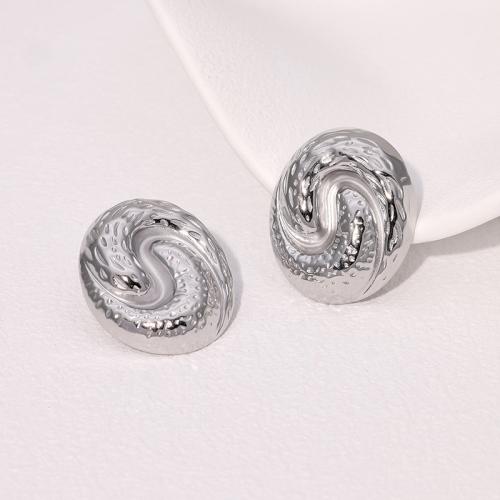 Stainless Steel Stud Earrings, 304 Stainless Steel, plated, fashion jewelry & for woman, more colors for choice, Sold By Pair