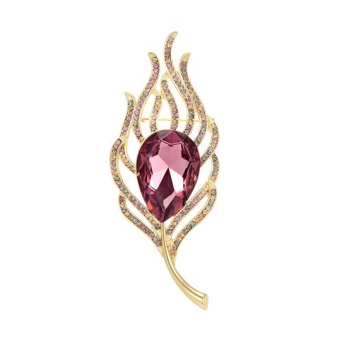 Cubic Zirconia Broche, metal, chapado, micro arcilla de zirconia cúbica & para mujer, más colores para la opción, 89x36mm, Vendido por UD