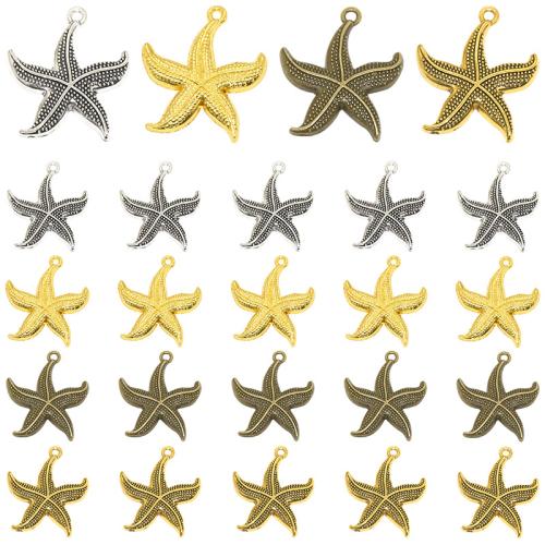 Tibetan Style Animal Pendants, Starfish, plated, DIY, more colors for choice, 26x23mm, 100PCs/Bag, Sold By Bag