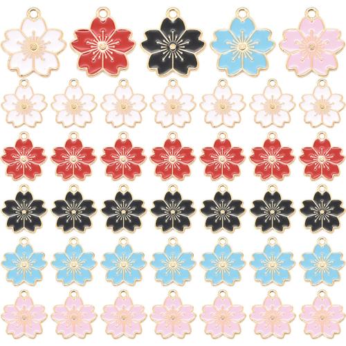 Tibetan Style Enamel Pendants, Daisy, plated, DIY, more colors for choice, 19x18mm, 100PCs/Bag, Sold By Bag