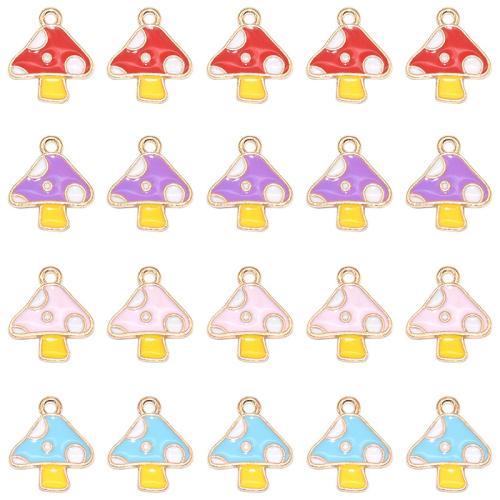 Tibetan Style Enamel Pendants, mushroom, plated, DIY, more colors for choice, 15x13mm, 100PCs/Bag, Sold By Bag