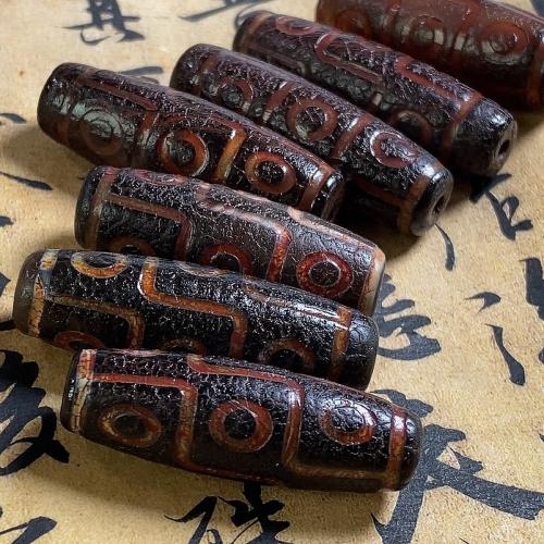 Natural Tibetan Agate Dzi Beads, DIY, 13x40mm, Sold By PC