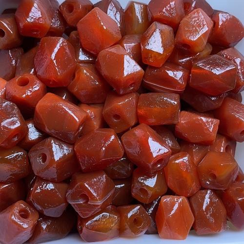 Natural Red Agate Beads, Geometrical Pattern, anoint, DIY, 11x14mm, Sold By PC