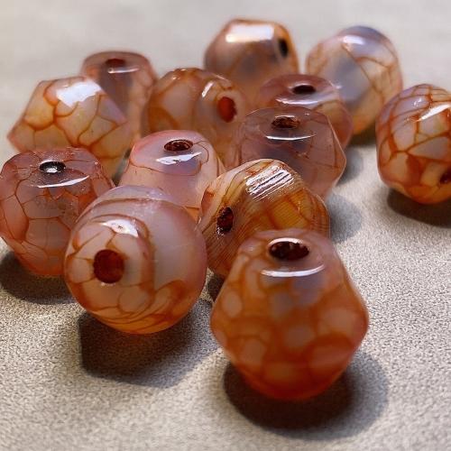 Natural Red Agate Beads, Geometrical Pattern, anoint, DIY, 11x13mm, Sold By PC