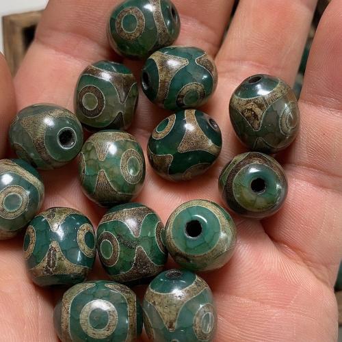 Natural Tibetan Agate Dzi Beads, DIY, 14x16mm, Sold By PC